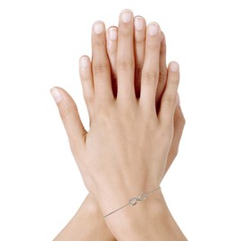 LES POULETTES BIJOUX - 925 silver rhodium bracelet infinity sign, 16 centimetres, Sterling Silver