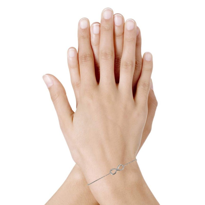 LES POULETTES BIJOUX - 925 silver rhodium bracelet infinity sign,