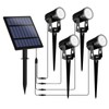 T-SUNUS Solar Garden Spotlight White Outdoor, 4-in-1 Solar Spot Lights