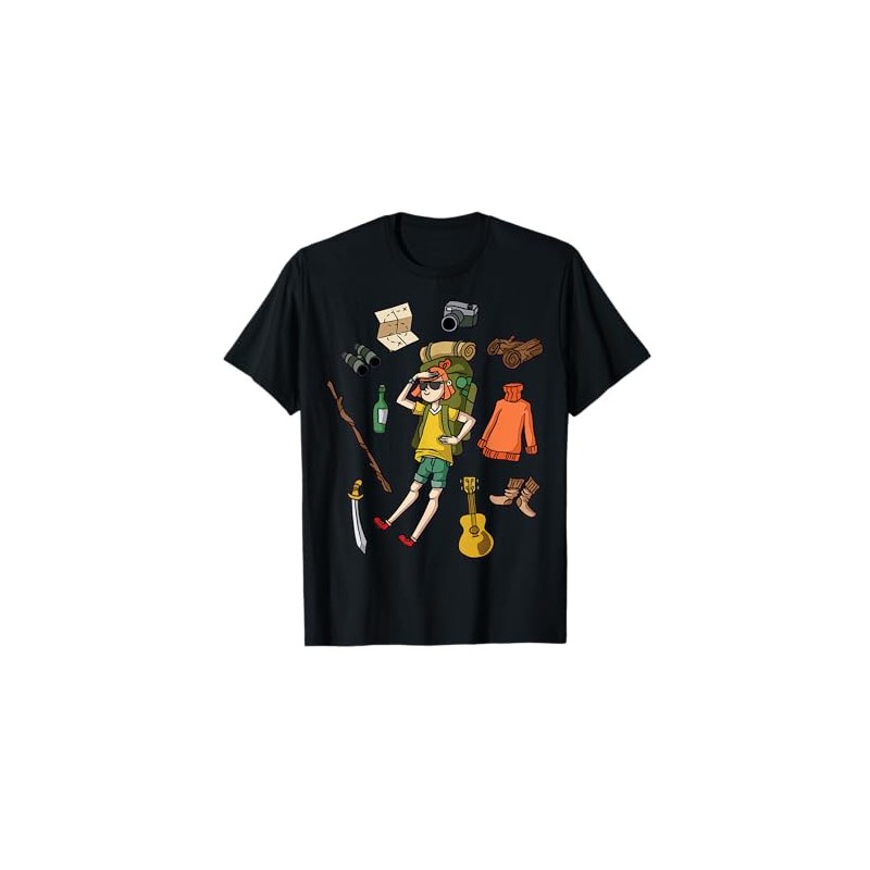 Cartoon Character Camping Gear For Kids Adventure T-Shirt
