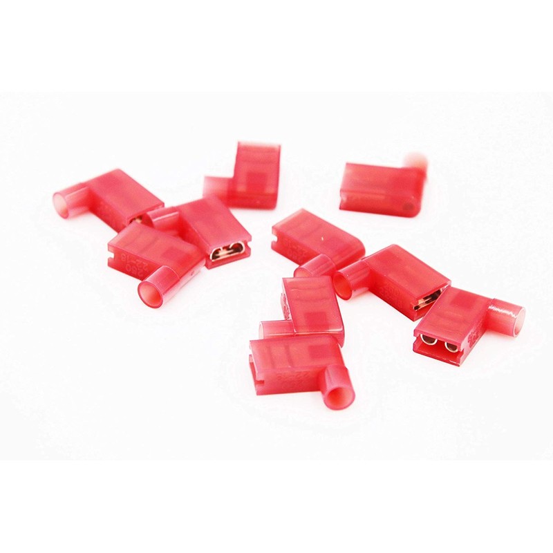All Trade Direct 20 x Red 6.3mm Flag Terminal Insulated