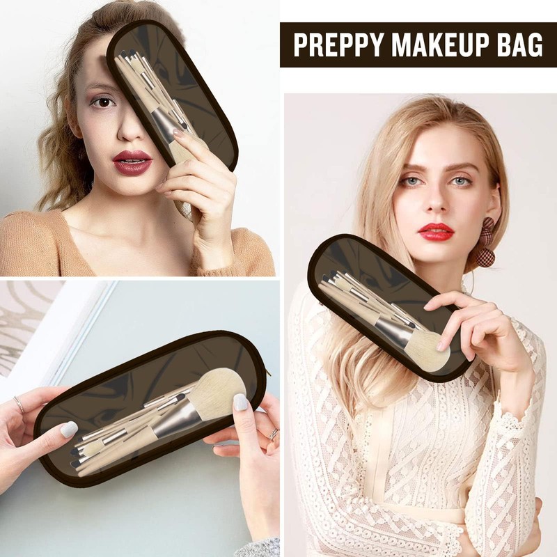 izuzta - Bolso pequeño de nailon con cierre para maquillaje,