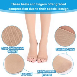WMUVAZA Medizinische Kompressionsstrümpfe, 2 Stück Waden Medizinische Kompressionsstrümpfe Damen Herren Krampfadern Medizinisch, Silikonband Open Toe Knee High Calf Compression Socks