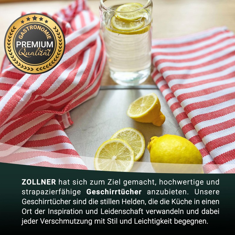 Zollner 310 Tea Towels, Striped, 50 x 70 cm, Set