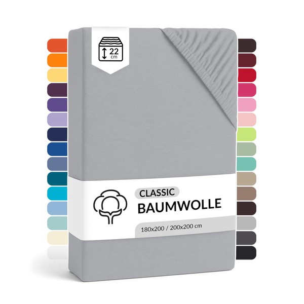 LARAWELL Fitted Sheet 180 x 200 cm Cotton up to