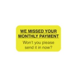 Doctor Stuff - File Folder Chart Labels, MAP4320, We Missed Your Payment, Billing and Collection Medical Labels, Fluorescent Yellow/Black, 1-1/2" x 7/8", 250 per Box