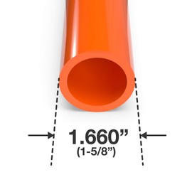 FORMUFIT PVC Pipe, 1-1/4" Size, (1.660" Actual OD) Sch 40 Furniture Grade, Orange (40"L x 3-Pack) DIY Structural for Greenhouse, Garden, Dog Agility and Maker Projects - P114FGP-OR-40x3