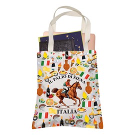 Italy Siena Canvas Tote Bag Il Palio di Siena Souvenir Gift Italy Travel Shopping Bag Horse Race Lover Gift, Il Palio Di Siena, Medium