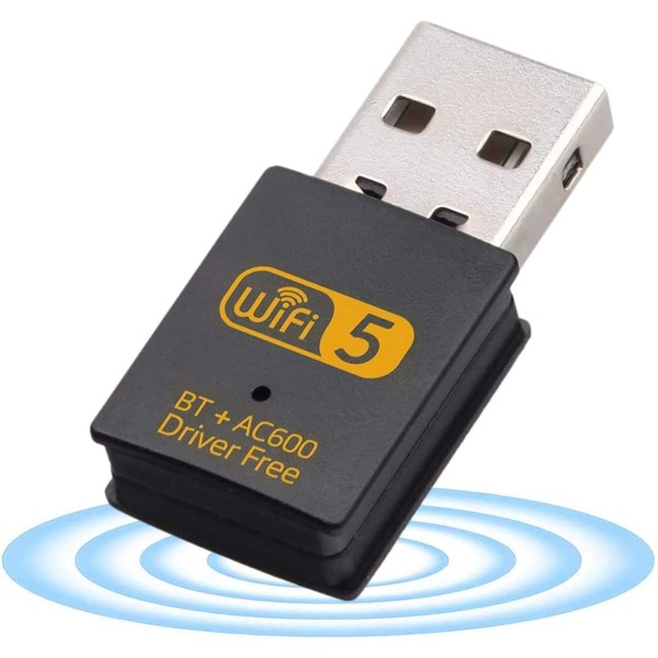 USB WiFi Bluetooth Adapter, 600mbps Wireless Wi-Fi Dongle Driver Free