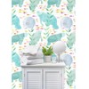 Commercial Grade Wallpaper Swatch - Manatees Small Scale Turquoise Baby