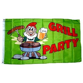 Flag Barbecue Party Garden Gnome 90 x 150 cm