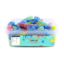 Candycrave Fizzy Tongue Painter Dummies Tub 600g | Blue Raspberry Flavour | Fizzy Coated Jelly Dummies | Turns Tongue Blue | Perfect for Pick & Mix or Parties