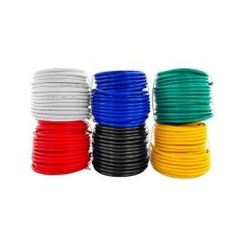 GS Power 18 AWG (American Wire Gauge) OFC Pure Copper Automotive Primary Wire 6 Roll Color Combo (50 Feet Roll, 300 FT Total) for 12V Car Audio Video Trailer Harness Wiring (Also in 14 & 16 GA Combo)