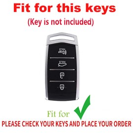 TECART Key Fob Cover Fit for Genesis G80 G90 G70 2017-2022 4 Button Car Key Case Shell with Keychain Ring Protector Metal,Key Shell Holder Gifts Red