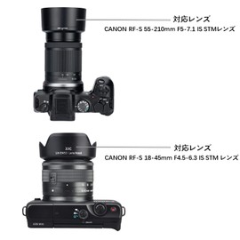 JJC (1+1) ABS Reversible Lens Hood for Canon ET-60B & Canon EW-53 Compatible Canon RF-S 55-210mm F5-7.1 IS STM & Canon RF-S 18-45mm F4.5-6.3 IS STM Lens Compatible with Canon EOS R50 Dual Lens Kit