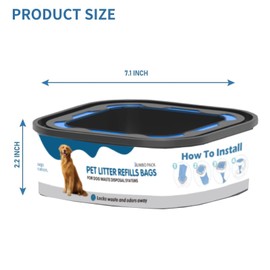 4 Pack Jumbo Square Refills Disposal Bags Refill Compatible with Pet Dogs Genie Dog Waste Disposal System Pails, Ultimate Odor Control Dog Poop Bags