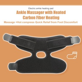 Ankle Heating Pad, USB Electric Foot Wraps Ankle Brace with 3 Temperature Levels, Leg Calf Warmer Ankle Support, Black