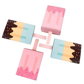 Adam Victor 3D Popsicle Design Gift Boxes Cute Paper Candy Box- Party Favor& Mini Goody Bag Goody Boxes for Party Decoration, 48 Pcs, 2 Colours