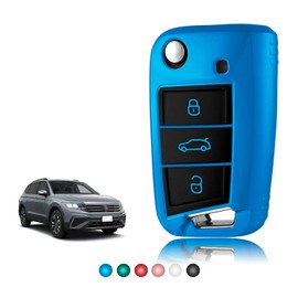 TOOMUME Key Case TPU Glossy Car Key Cover Fits VW Volkswagen Golf 7 Tiguan T-ROC T-Cross Polo Seat Ateca Ibiza Leon Skoda Octavia Fabia Kamiq