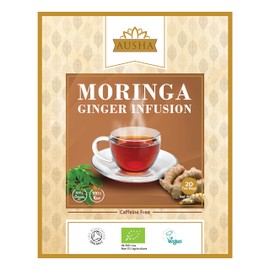 MORINGA GINGER Tea Bags - 40 Tea Bags | Ginger + Moringa + Licorice Tea - Digestion, Acid Reflux, Energy, Caffeine Free, Immunity, Detox, Cleanse - Sustainable Packaging - Moringa Tea