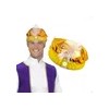 Sombrero Aladdin Turbante Dorado Perlas Cosplay Disfraz Acce Dorado