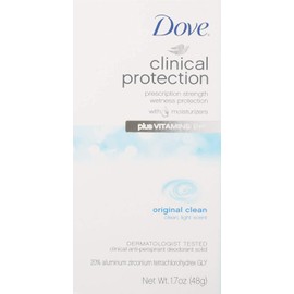 Dove Clinical Protection Antiperspirant/Deodorant, Original Clean, Stick, 1.7 Ounce (Pack of 2)