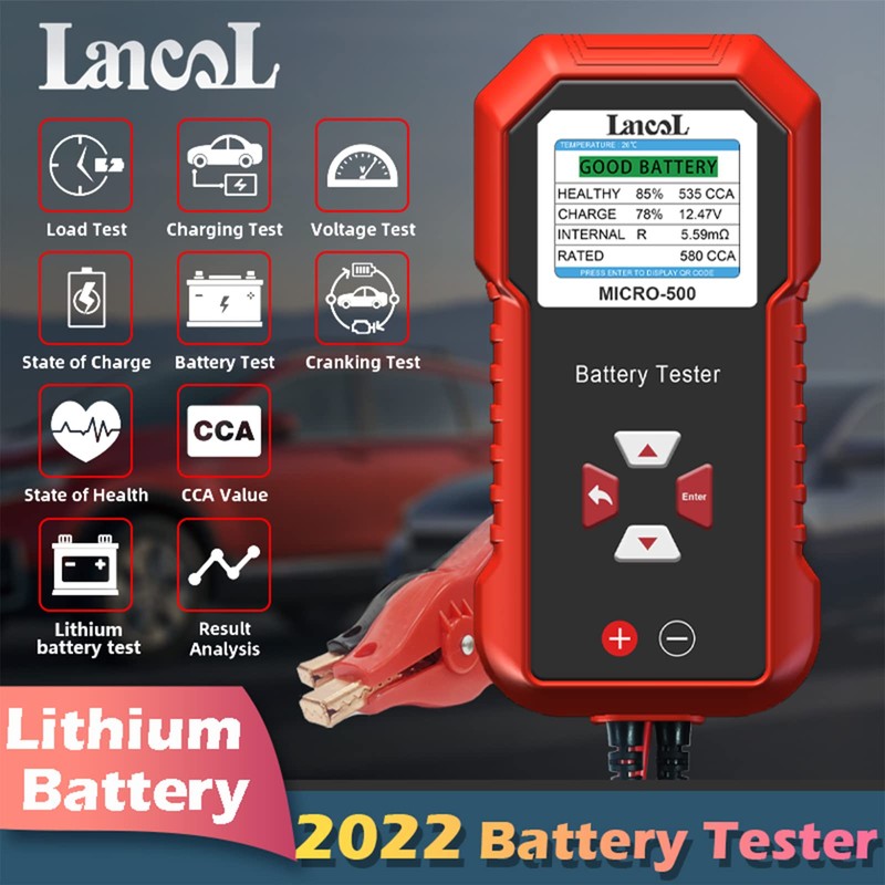 Lancol Micro 500 Car Battery Tester, 12V Lithium Battery Test