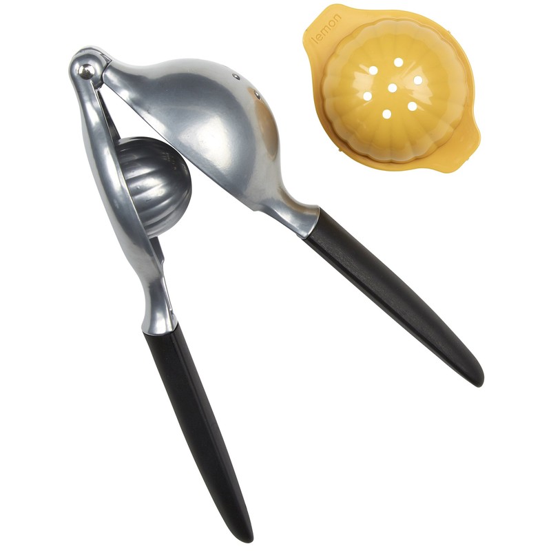 Lemon and lime hand juicer with perfect fit inserts