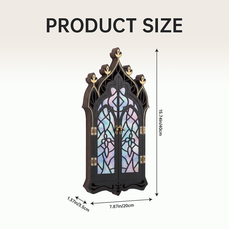 Gothic Crystal Display Shelf, Goth Wall Decor Witchy Spiritual Home