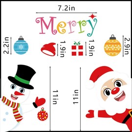 LOKIPA 8 Sheet 120PCS Christmas Window Clings Sticker Static Snowflakes Window Clings Decals for Christmas Window Display