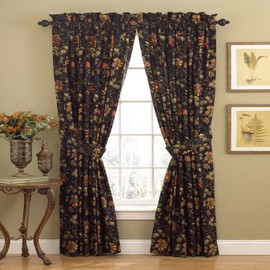 Waverly Felicite Window Panel, Noir, 50"x84"