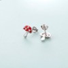 S925 Sterling Silver Cute Mushroom Stud Earrings Lovely Charm Earring