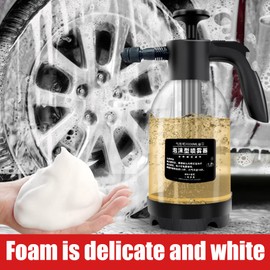 Car Wash Hand Press Pump Foam Sprayer, 2 Liter Portable Single Hand Car Wash Pump Foaming Sprayer for Car Detailing House Cleaning Garden Watering (2Lfoamnozzle9240)