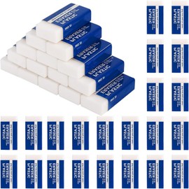 Fabselection 2B Erasers Bulk, 30 Pcs Pencil Eraser, White Eraser, 2B Soft Rubbers Erasers for School Office Supply Stationery Sketching Writing Painting (4 x 2 x 1cm)