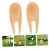 Mipcase 8pcs Bamboo Golf Divot Tool Divot Repair Tool Fork