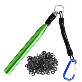 LAIBOREC Wacky Rigging Tool, Fishing Bait Rigs, Wacky Rig Ring Tool with 70PCS Worm O-Rings, Wacky Worm Kit for Senko Neko Finesse Stick Soft Baits
