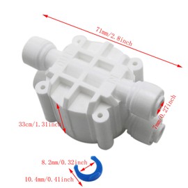 Wantane-4 Way Port Auto Shut Off Valve 1/4" Automatic Shut-Off Valve Water Systems 1/4" Automatic Shut Off Valve For RO reverse osmosis water filtration system -1pcs