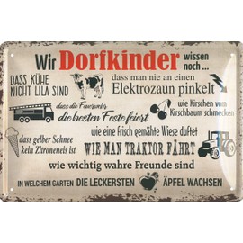 Geschenkeparadies 24 Tin Sign 20 x 30 cm Wir Dorfkinder ...
