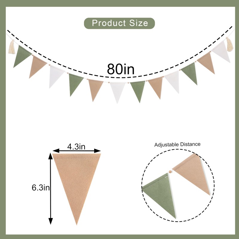 Sage Green Beige and Baby Bunting - Kids Bedroom Decorations,