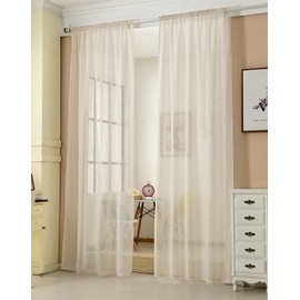 WOLTU® #630, Transparent Curtain With Eyelets, Linen Look, Eyelet Curtain, Voile Curtain For Living Room, Children's Room, Bedroom