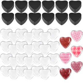 72 Pieces Craft Magnets Glass Ceramic Ferrite Magnet with Adhesive Backing and Transparent Glass Cabochons for DIY Craft Fridge Refrigerator Magnets Pendants (Heart, 1.3 Inch)