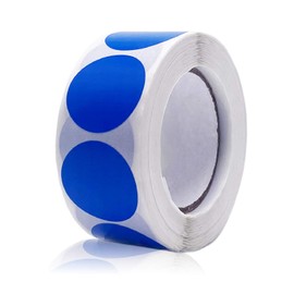 Lstycoy Circle Round Dot Color Coding Stickers Labels. 1 inch, 500pcs Per Roll (Blue)