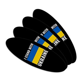 I Stand With Ukraine Double-Sided Oval Nail File Emery Board Set 4 Pack