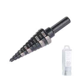 Jerax tools 3/16 to 7/8 Inch Step Drill Bit Straight Grooved Double Fluted, M2 High Speed Steel Drill bits for Hole Drilling in Stainless Steel, Copper, Aluminum, Wood, Plastic