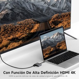 Autbye Adaptador USB C a VGA HDMI, Convertidor Tipo C 2 en 1 para PC, Mac                                                                             