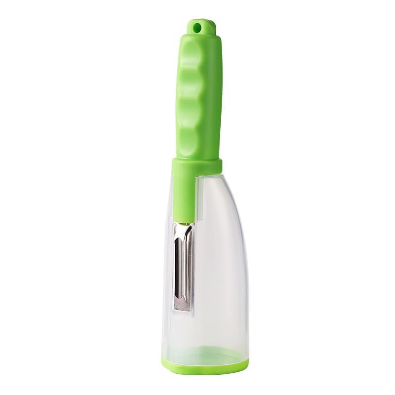 Multi-functional Kitchen Peeler with Storage, Pink, Anti-splash Design for Fruits,