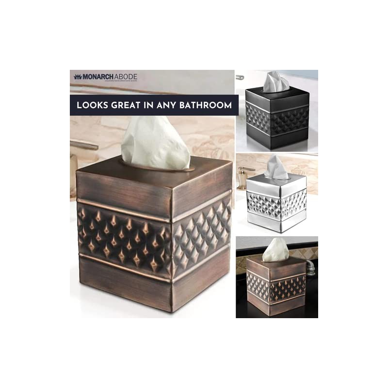 Monarch Abode Handcrafted Tissue Box Square Cover Holder and Dispenser,