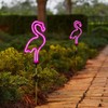Flamingo Solar Garden Stake Lights, [Set of 2] Outdoor Solar