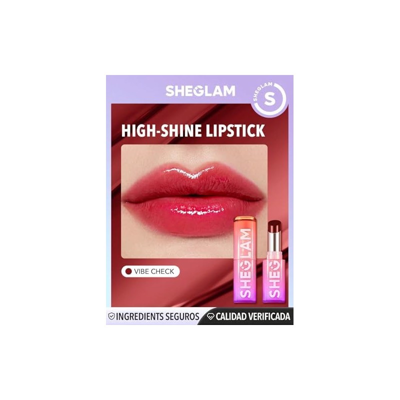 SHEGLAM Lápiz Labial Varios Tonos Efecto Espejo (Vibe check, 2.5