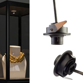 LEDUPDATES - Showcase LED Mini spot Light, 2 Pack recessed Adjustable Beam Angle Cabinet Display 10-60 Degree 4000K FY-D with UL Power Supply